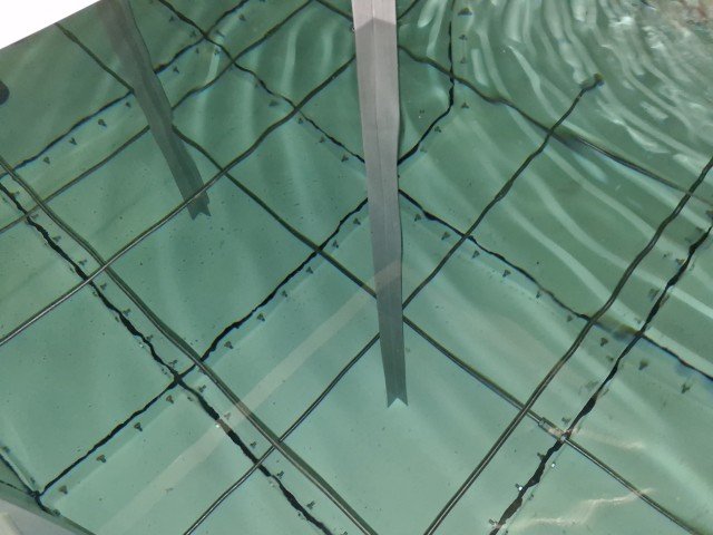 Internal view of the cold water storage tank